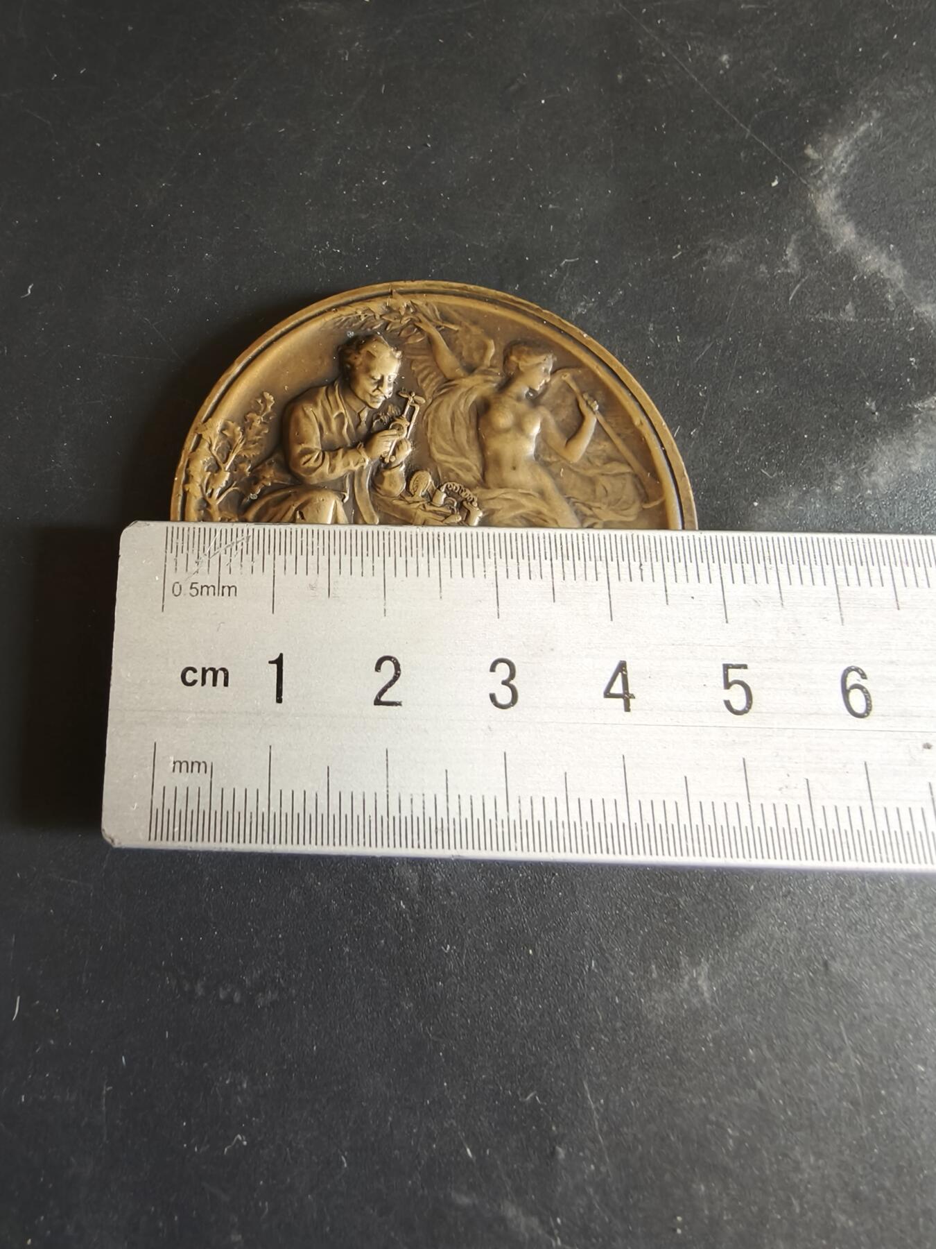 老王徽章第186期 法国小制造商与发明家协会“雷平竞赛”大铜章     直径48mm    重量48.4g