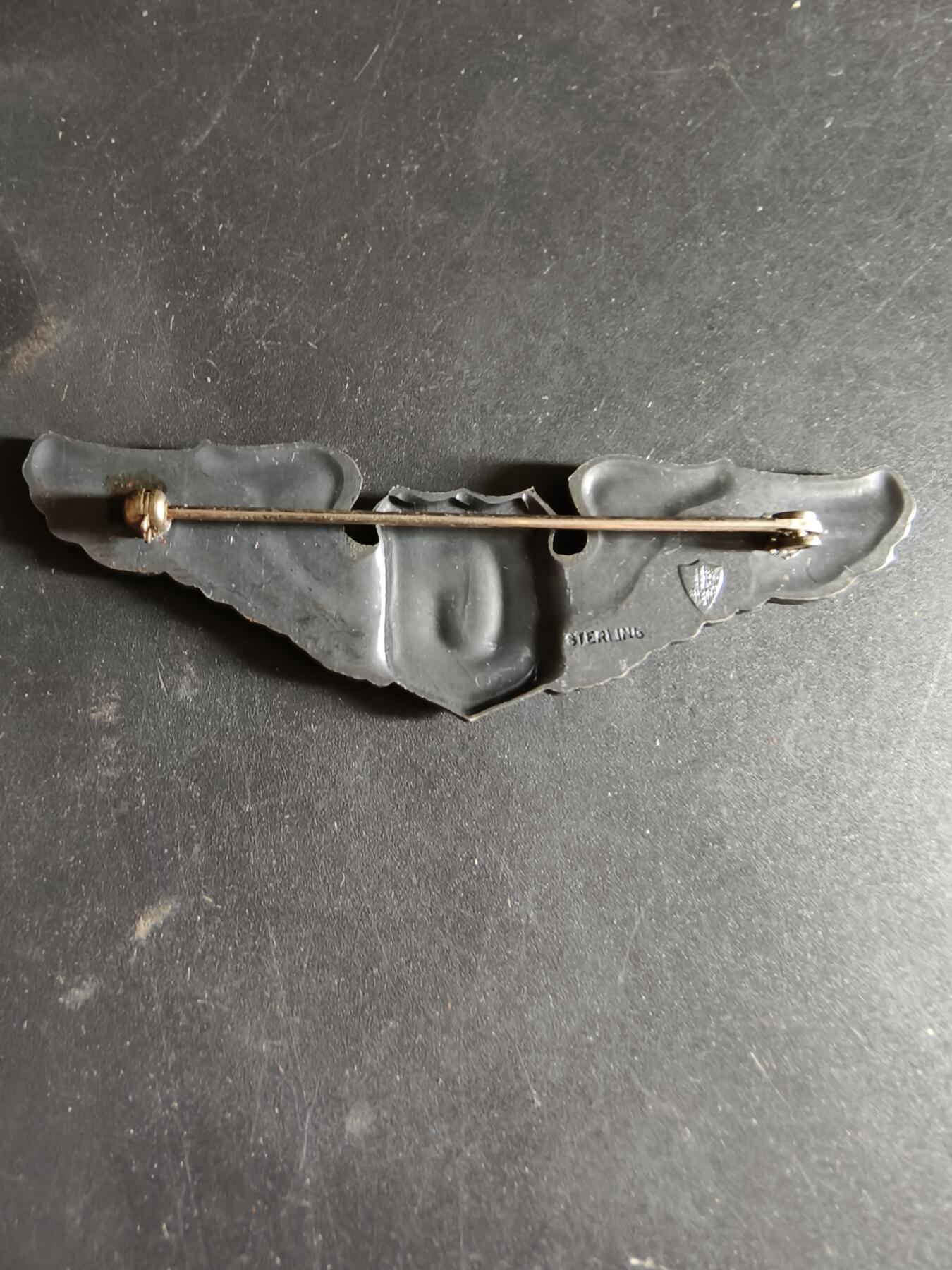 老王徽章第186期 美国二战陆军航空兵滑翔机飞行员技能章     3英寸     925银    23.2g