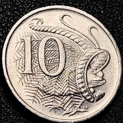 泉币菌-第206场-拍品多 请提前出价 原光极美 1989年 澳大利亚10分琴鸟 23.5mm 