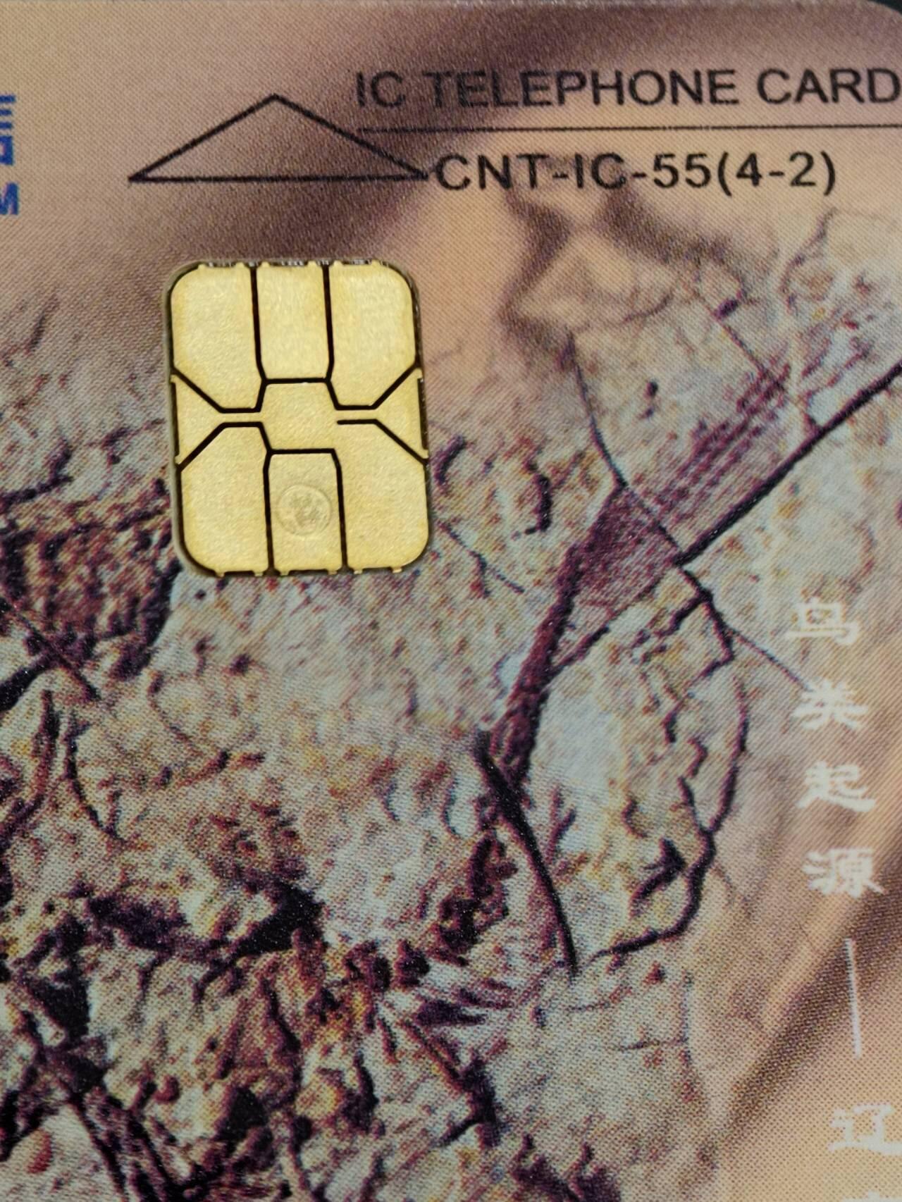 公藏第62期裸卡拍卖 电信IC新卡（IC-55   中华恐龙）4全无封套广东版，芯片光亮，卡品好。