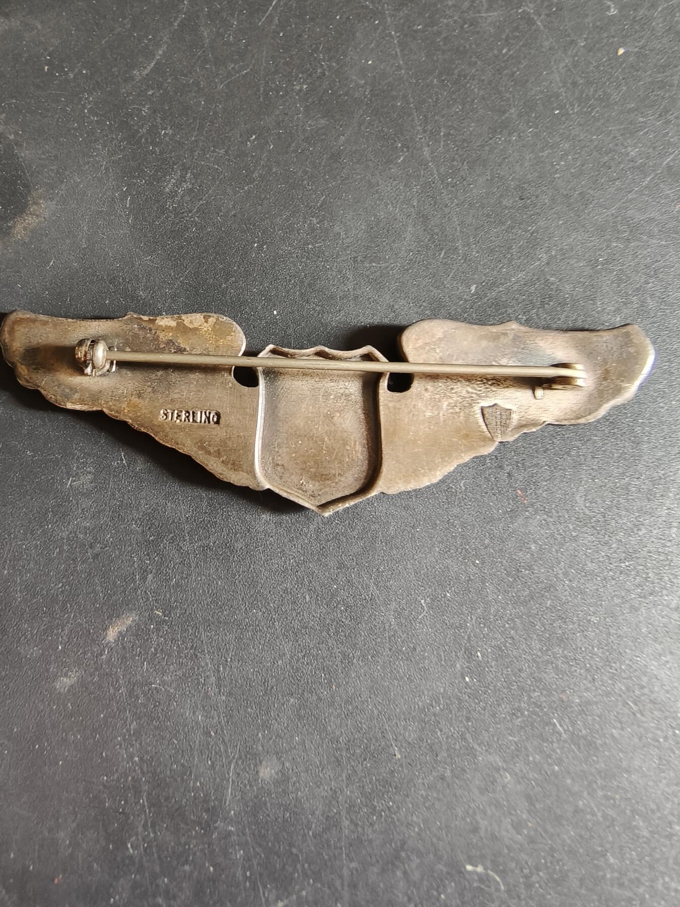 老王徽章第186期 美国二战陆军航空兵勤务飞行员技能章     3英寸     925银    21.5g