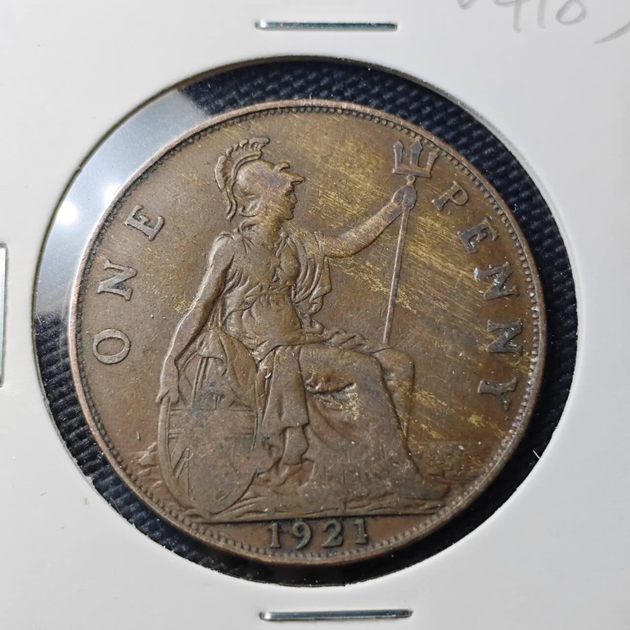 KK钱币收藏小铺   第404期 2月预留时间 周末发货  1921英国1便士铜币