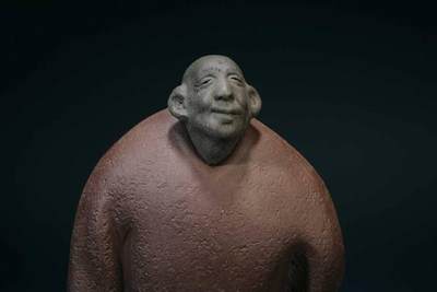 上海都达杂项专场90【全场包邮】  紫砂相声演员马三立摆件92-47