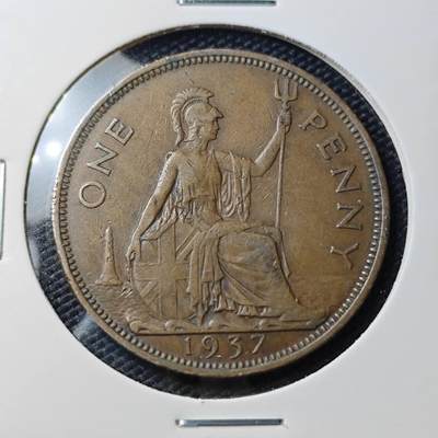 KK钱币收藏小铺   第404期 2月预留时间 周末发货 -  1937英国1便士铜币