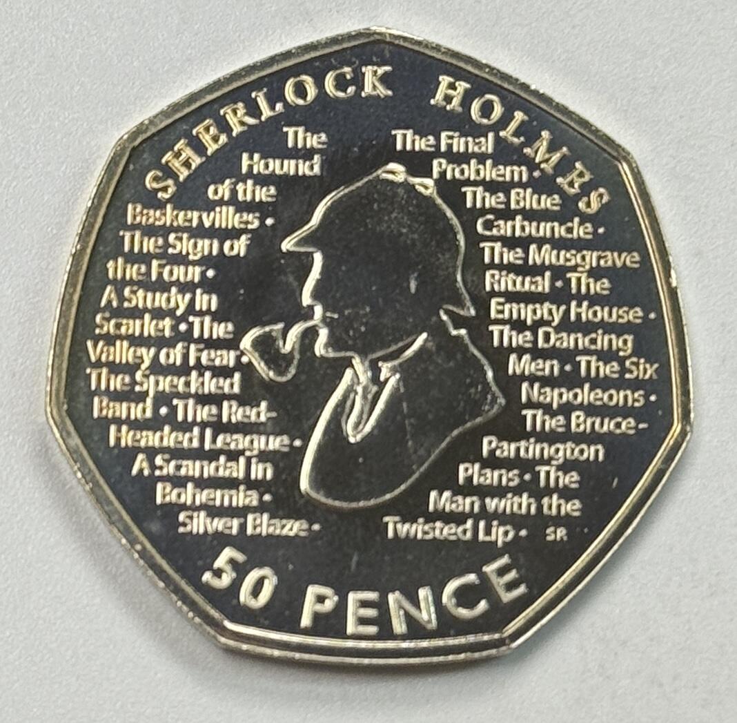 S&S Numismatic世界钱币-拍卖 第122期  英国2019年 柯南道尔诞辰160周年-神探福尔摩斯 50便士纪念币 BU