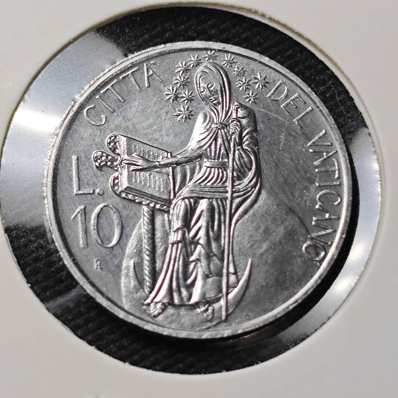 KK钱币收藏小铺   第405期 2月预留时间 周末发货 梵蒂冈10里拉 