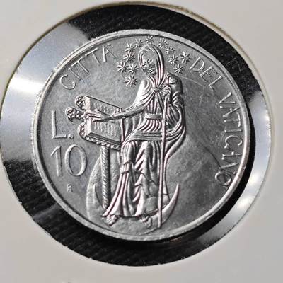 KK钱币收藏小铺   第405期 2月预留时间 周末发货 - 梵蒂冈10里拉 