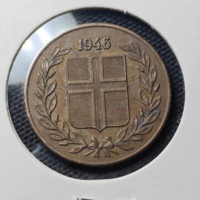 KK钱币收藏小铺   第404期 2月预留时间 周末发货 -  1946冰岛5克朗