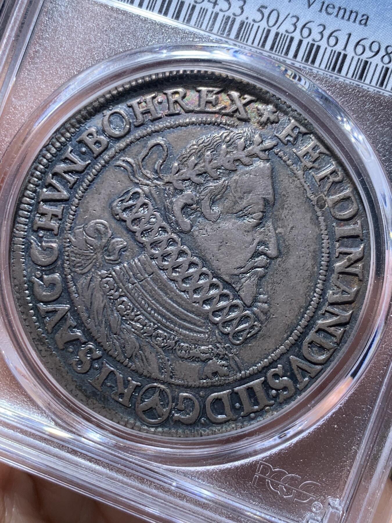 《竞宝斋》第469场 周日，周一 2场连拍 （全场包邮）欢迎送拍 PCGS AU50 奥地利帝国 1620年 斐迪南二世 泰勒大银币 只发行了2年 少见头像