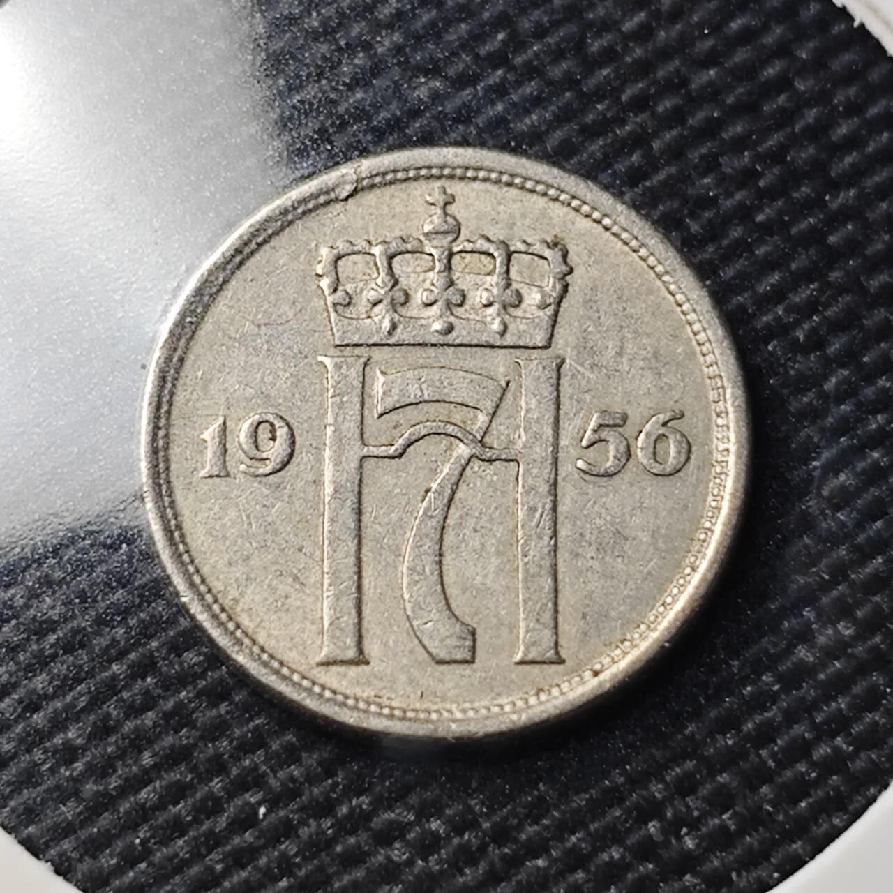 KK钱币收藏小铺   第404期 2月预留时间 周末发货  1956挪威10欧尔