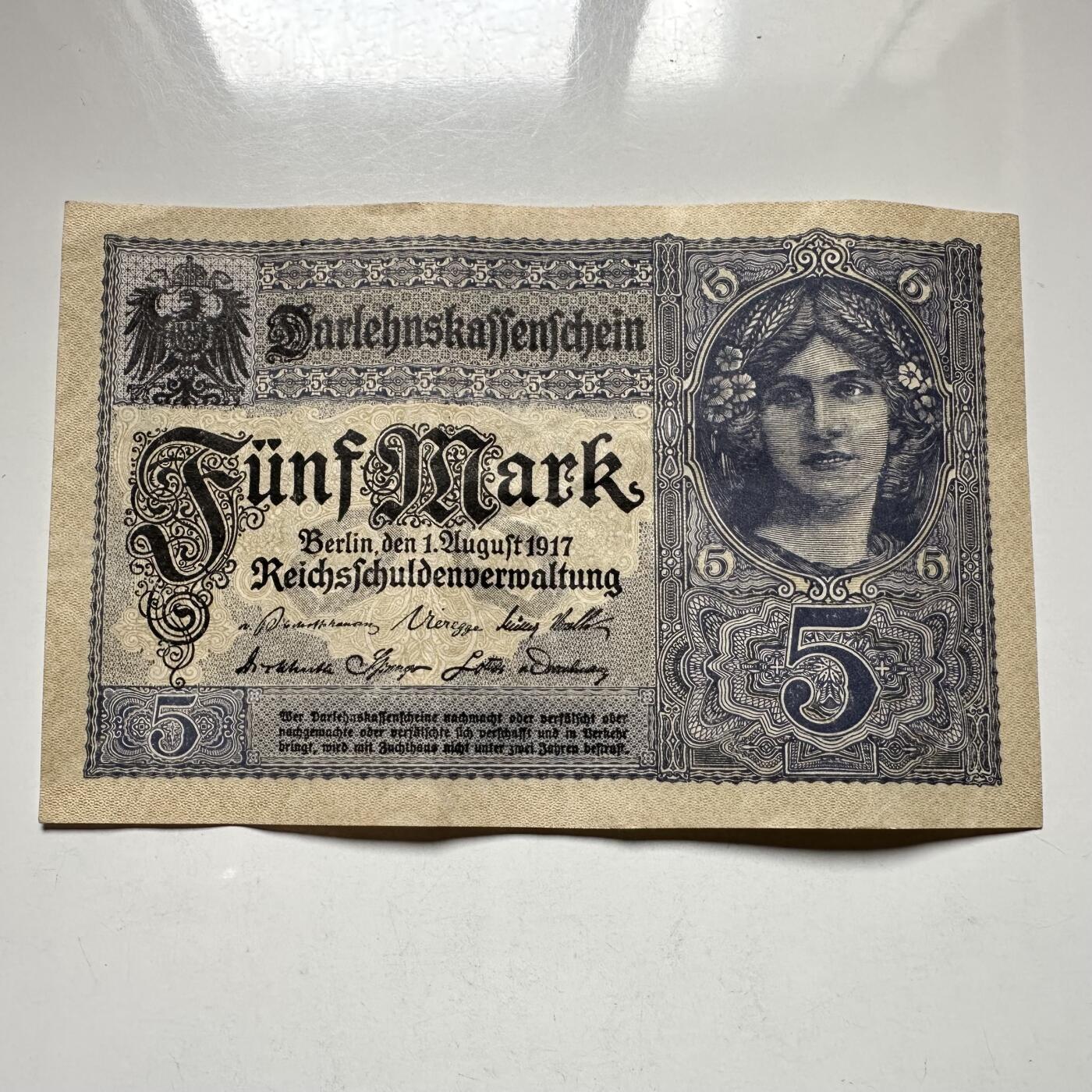 🌹外币初藏🌹🐯2026年第27场   每周二四六晚8️⃣点 接代拍 德国1917年战争时期 5马克