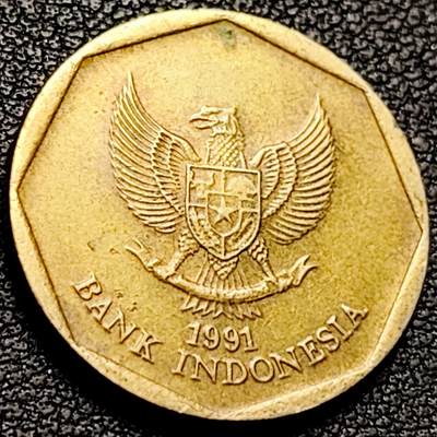 泉币菌-第206场-拍品多 请提前出价 耕牛 印尼100盾硬币 1991年 直径22mm 