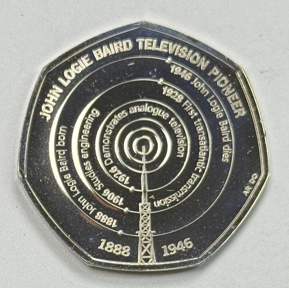 S&S Numismatic世界钱币-拍卖 第122期  英国2021年 “电视之父”约翰·洛吉·贝尔德 50便士纪念币 BU