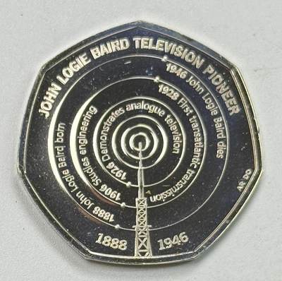 S&S Numismatic世界钱币-拍卖 第122期  - 英国2021年 “电视之父”约翰·洛吉·贝尔德 50便士纪念币 BU