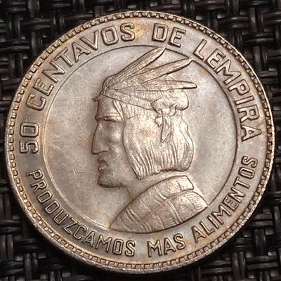 布加迪🐬～世界钱币(上海)🌾第 280 期 /  各国套币和散币 - 洪都拉斯🇭🇳 1973年 50分 3mm