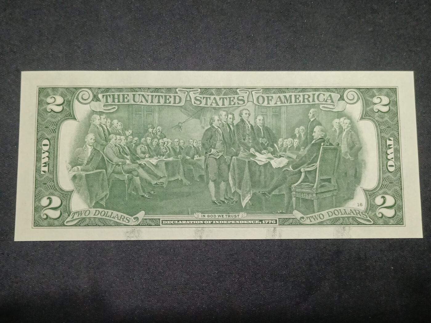 【游宝拍卖】丙午马年第10期 美国-2美元【SERIES-2017A L56205210B 全新UNC】