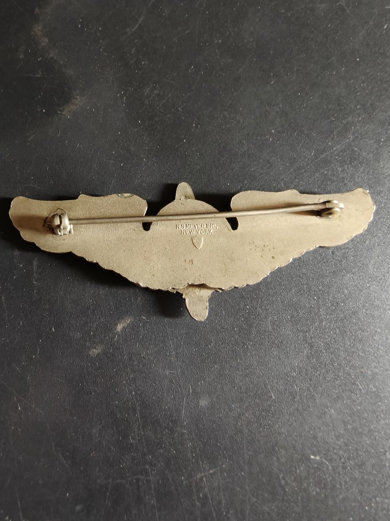 老王徽章第186期 美国二战陆军航空兵飞行工程师技能章     3英寸     梅耶厂