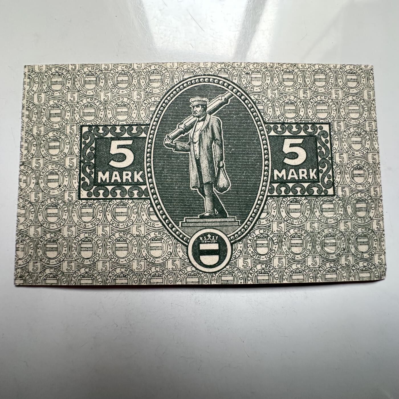 🌹外币初藏🌹🐯2026年第27场   每周二四六晚8️⃣点 接代拍 德国1918年克雷费尔德市 5马克紧急纸币 