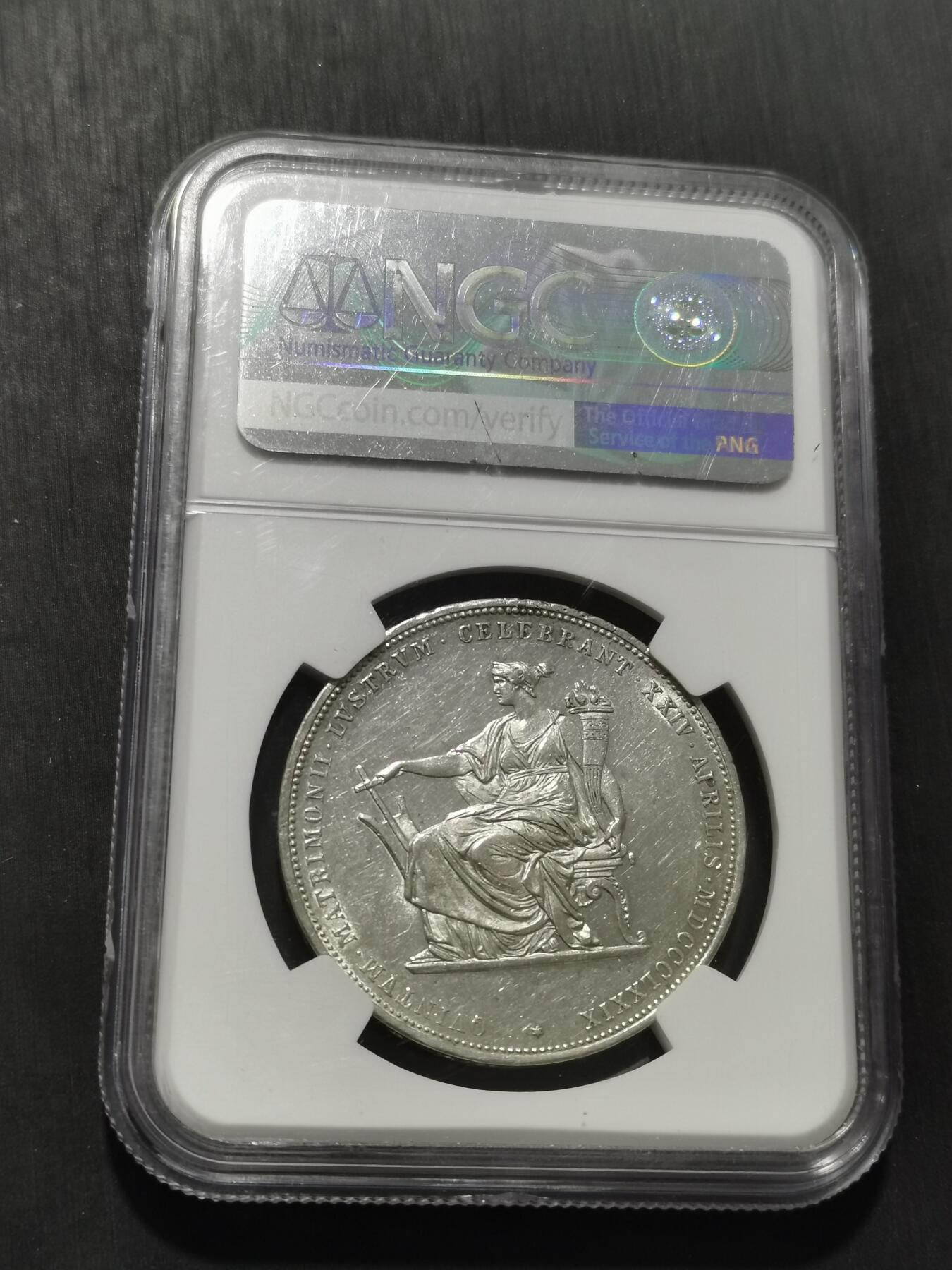 天下钱庄专场欢迎参拍 NGC AU58茜茜公主银婚2盾银币