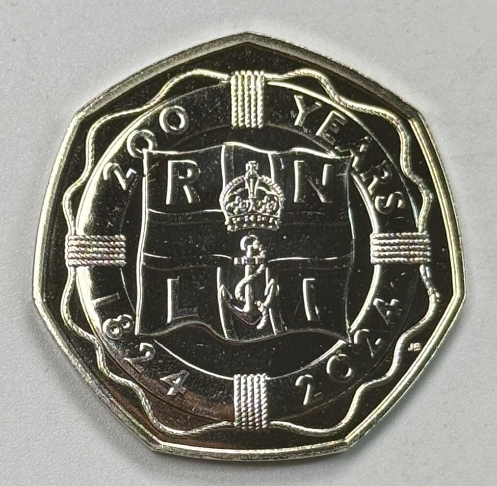 S&S Numismatic世界钱币-拍卖 第122期  英国2024年 英国皇家国家救生艇协会成立200周年 50便士纪念币 BU