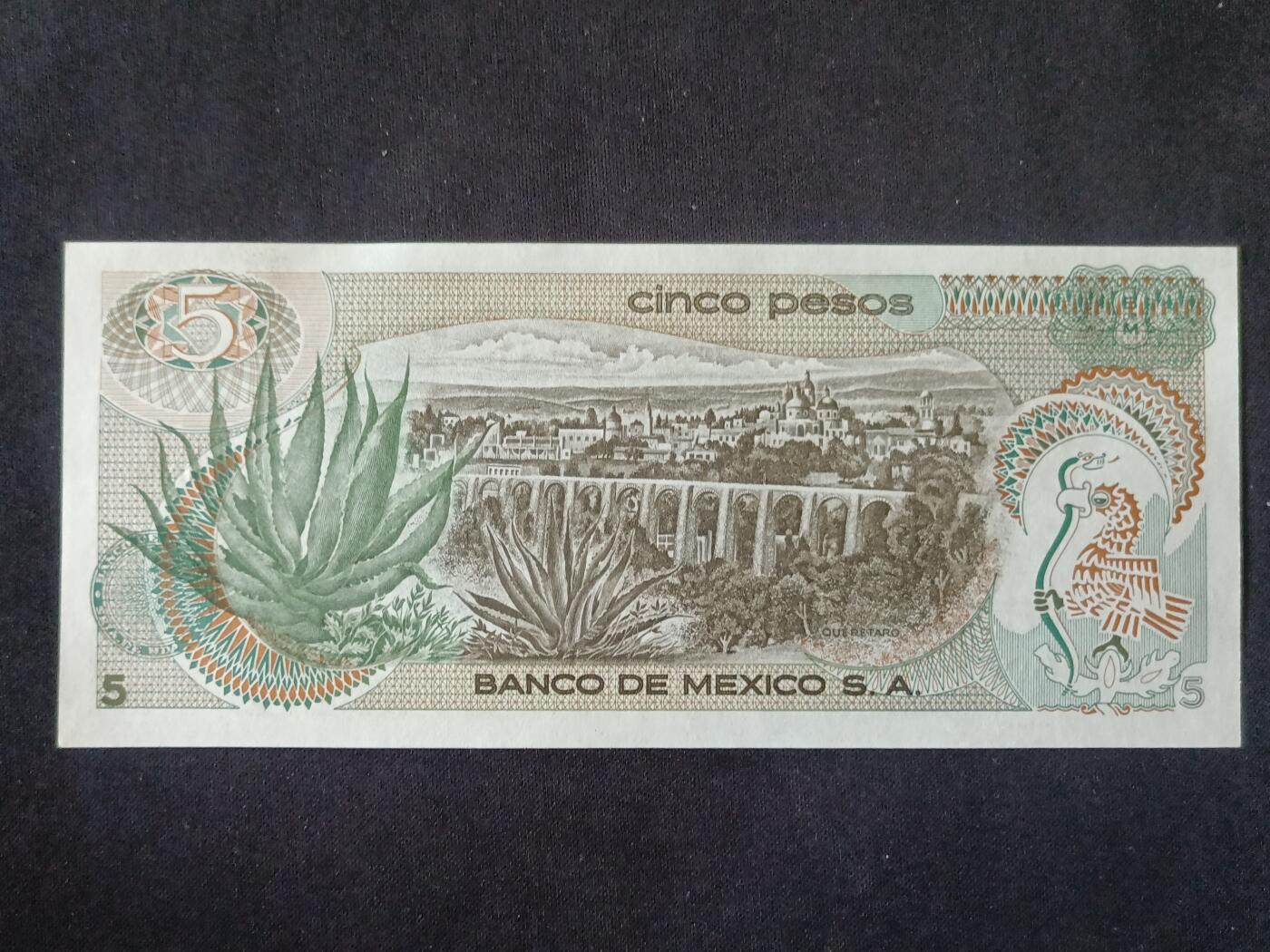 【游宝拍卖】丙午马年第10期 墨西哥-5比索【1971年 全新UNC】