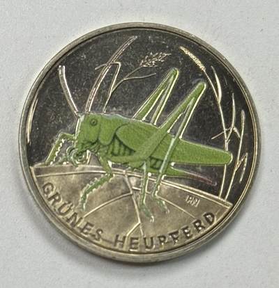 S&S Numismatic世界钱币-拍卖 第122期  - 德国2024年 奇妙的昆虫世界-绿蚱蜢 5欧元彩色纪念币