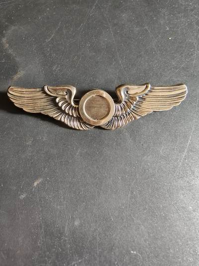 老王徽章第186期 - 美国二战陆军航空兵空中观察员技能章     3英寸     925银    20.5g