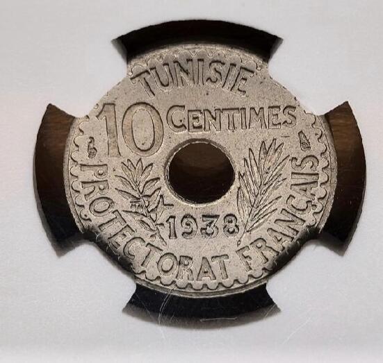 1938法属突尼斯圆孔10分