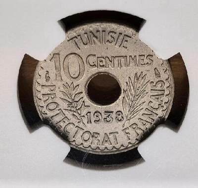 1938法属突尼斯圆孔10分 1938法属突尼斯圆孔10分