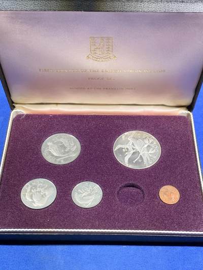 《竞宝斋》第469场 周日，周一 2场连拍 （全场包邮）欢迎送拍 - 英属维尔京1973年套币 含一枚银币（24.5g 925银）少了一枚硬币