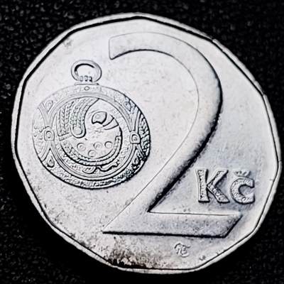 泉币菌-第206场-拍品多 请提前出价 - 1995年 捷克2克朗 双尾狮 21.5mm