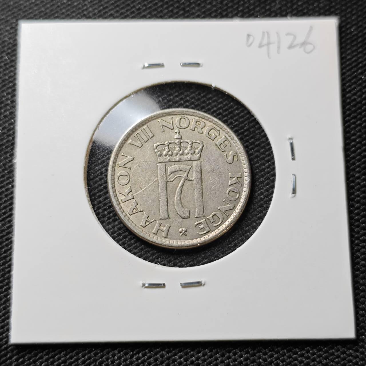 KK钱币收藏小铺   第404期 2月预留时间 周末发货  1955挪威50欧尔