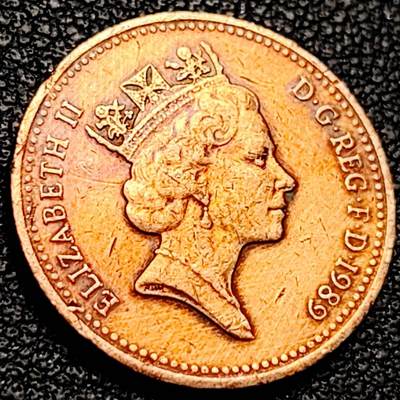 泉币菌-第206场-拍品多 请提前出价 1989年 英国1便士 20mm 伊丽莎白女王铜币