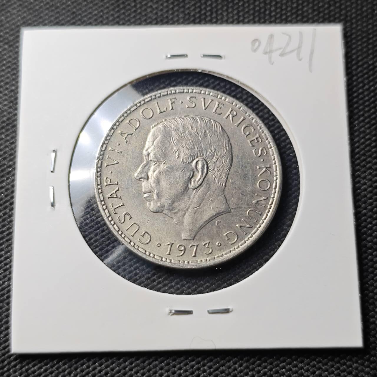 KK钱币收藏小铺   第404期 2月预留时间 周末发货  1973瑞典5克朗