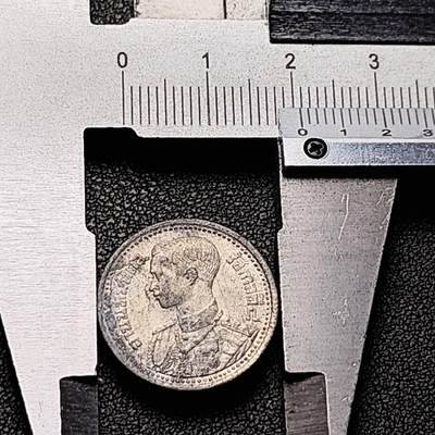 泉币菌-第206场-拍品多 请提前出价 原光美品 泰国1946年独立年份 拉玛九世青年戎装像 25萨当锌币 20MM 