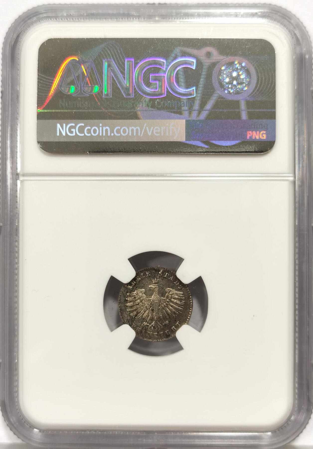 博洋堂世界钱币拍卖第164期（全场包邮） NGC MS64 德国法兰克福1839年城市景观1克鲁泽银币