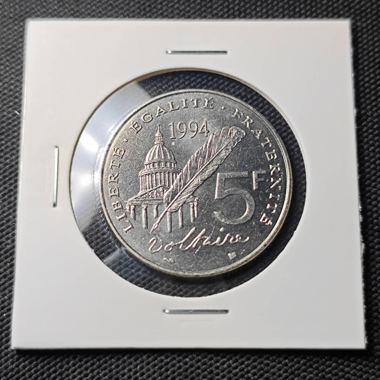 KK钱币收藏小铺   第404期 2月预留时间 周末发货  1994法国5法郎纪念币