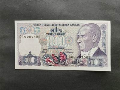 外国纸币专场260314场 - 土耳其🇹🇷一张，UNC-，右下角有轻折。