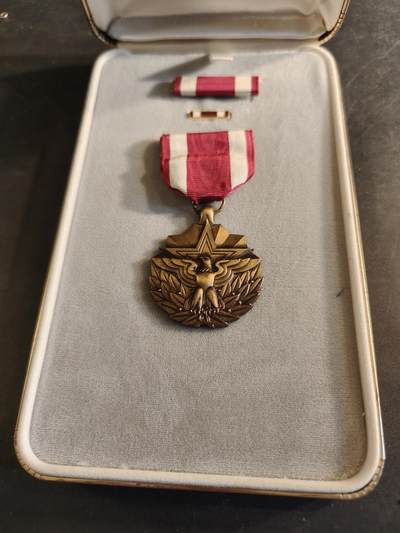 老王徽章第186期 - 美国功绩服务奖章 原盒带略和珐琅略 少见全套