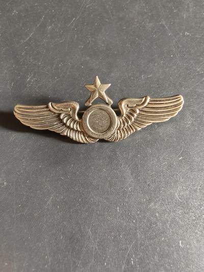 老王徽章第186期 - 美国二战陆军航空兵飞行观察员中级技能章    2英寸     梅耶厂造