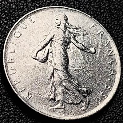 泉币菌-第206场-拍品多 请提前出价 - 1977年 法国1法郎 播种女神 24mm