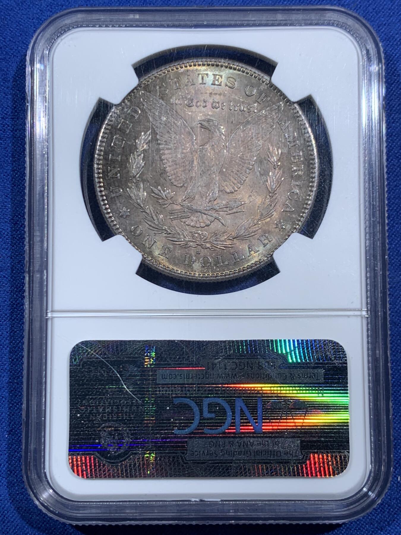 《竞宝斋》第469场 周日，周一 2场连拍 （全场包邮）欢迎送拍 NGC MS63 美国1878年摩根银币 首年白币常见，如此好彩比较难得，值得入藏