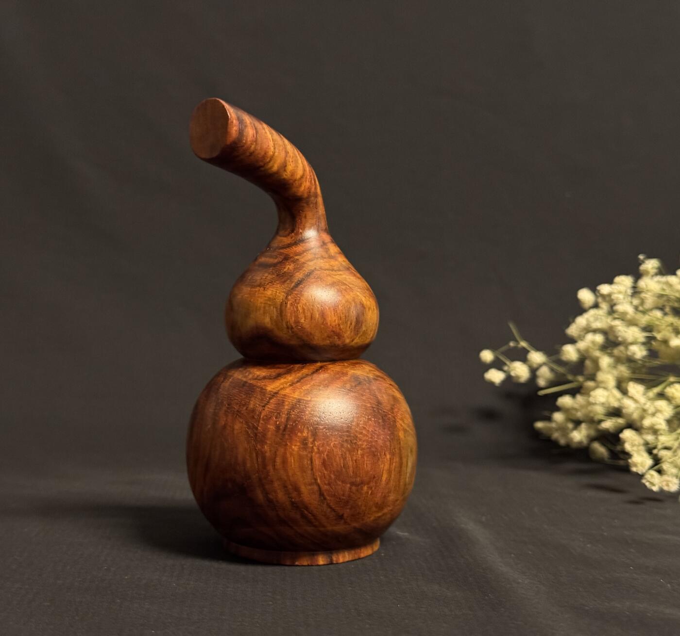 零元拍：越南黄花梨  宝瓶 手把件 福禄（葫芦）大肚 65，小肚 43，高 122MM