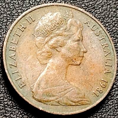 泉币菌-第206场-拍品多 请提前出价 1981年 英属 澳大利亚2分 伞蜥蜴 斗篷蜥 伊丽莎白二世 21.5mm