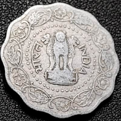 泉币菌-第206场-拍品多 请提前出价 1973年印度10派沙 铝币 阿育王狮子座