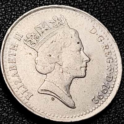 泉币菌-第206场-拍品多 请提前出价 1992年 英国10便士 24.5mm小版 