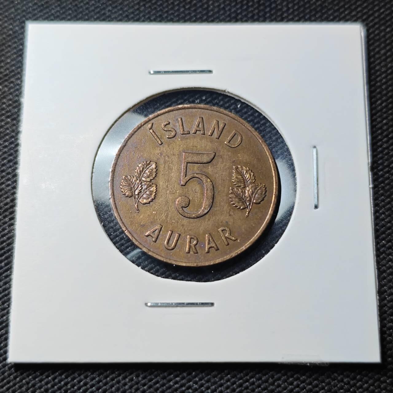 KK钱币收藏小铺   第404期 2月预留时间 周末发货  1946冰岛5克朗