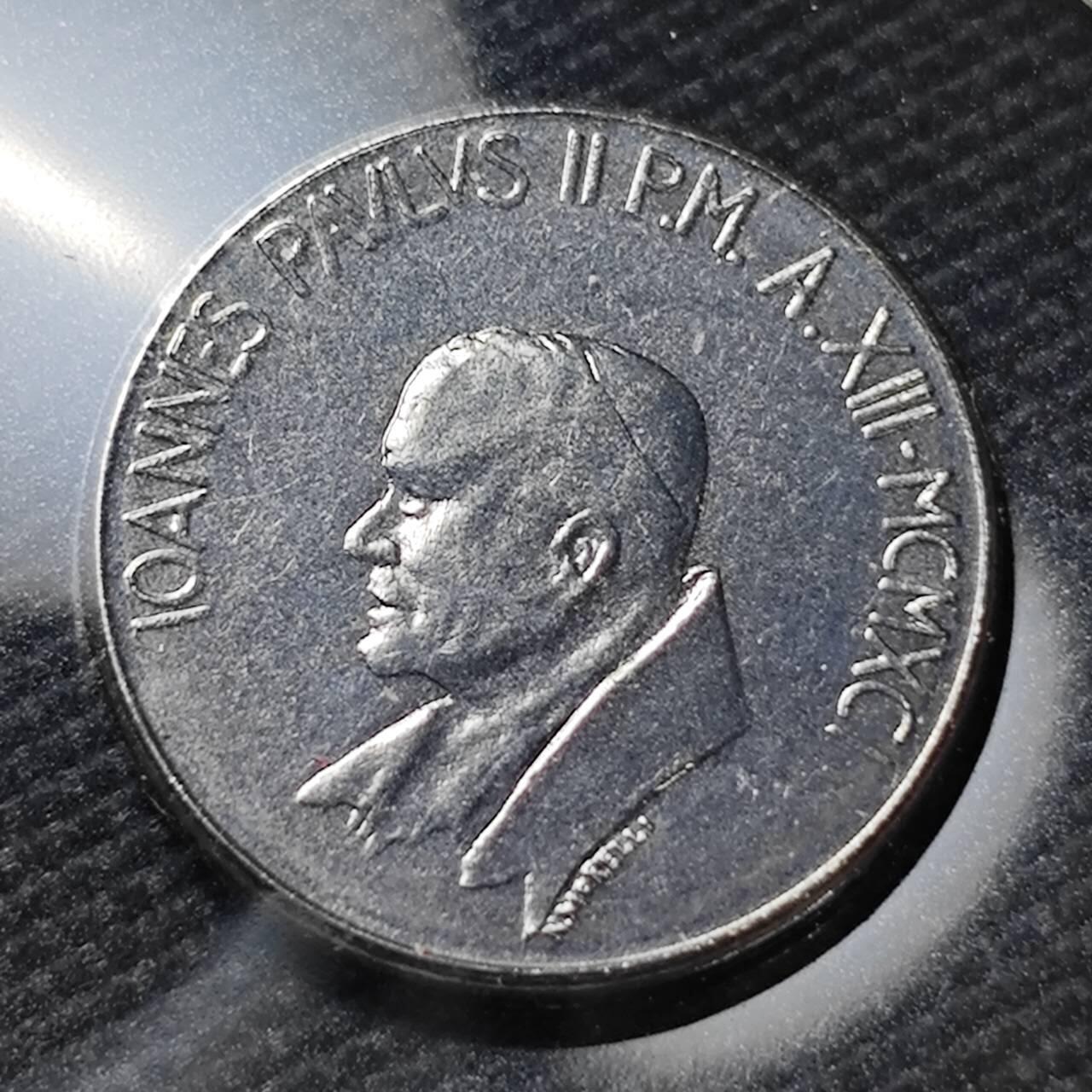 KK钱币收藏小铺   第405期 2月预留时间 周末发货 梵蒂冈50里拉 