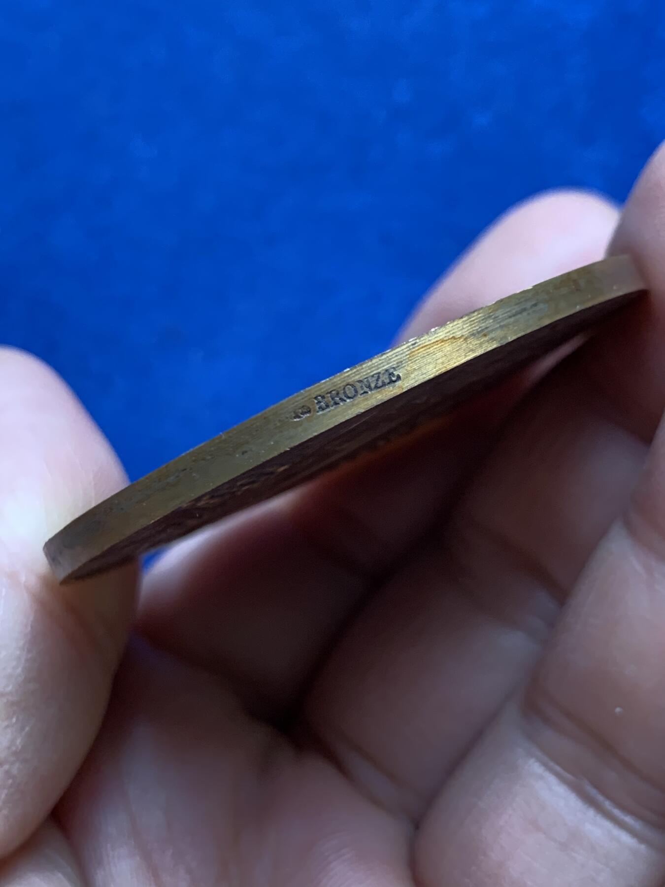 《竞宝斋》第469场 周日，周一 2场连拍 （全场包邮）欢迎送拍 法国农业女神铜章 61.5克 49.7mm 丰饶角铜标 带盒