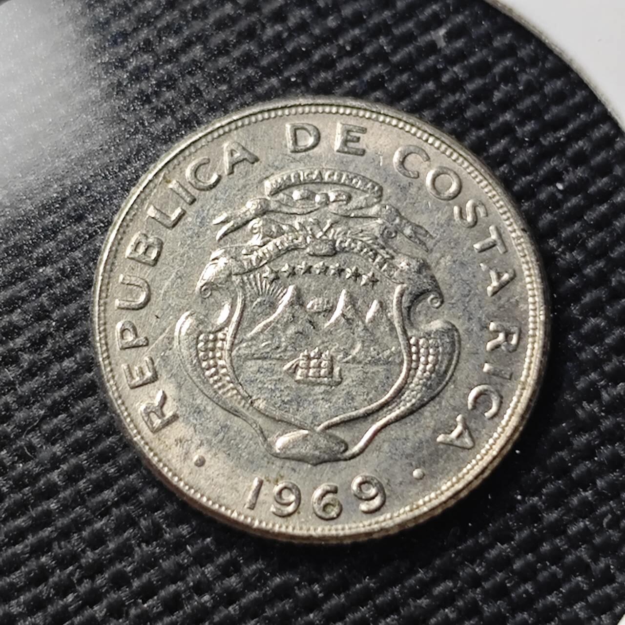 KK钱币收藏小铺   第404期 2月预留时间 周末发货  1969哥斯达黎加5分